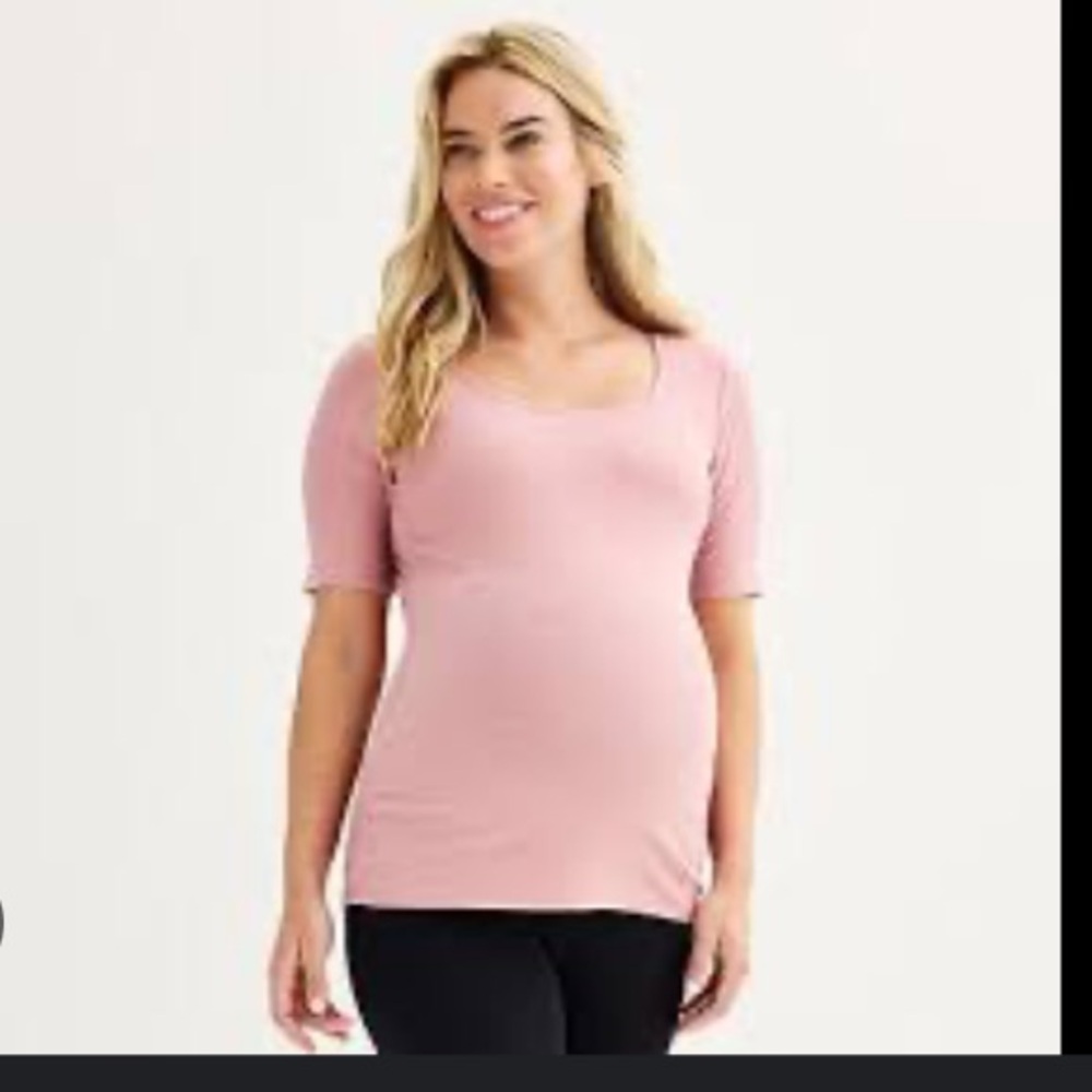 Sonoma Ribbed Maternity Top in Pink